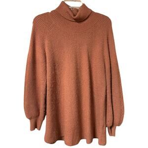 Saints & Hearts Women’s Rust Turtleneck Sweater M Knit Long Sleeve Cozy Fall